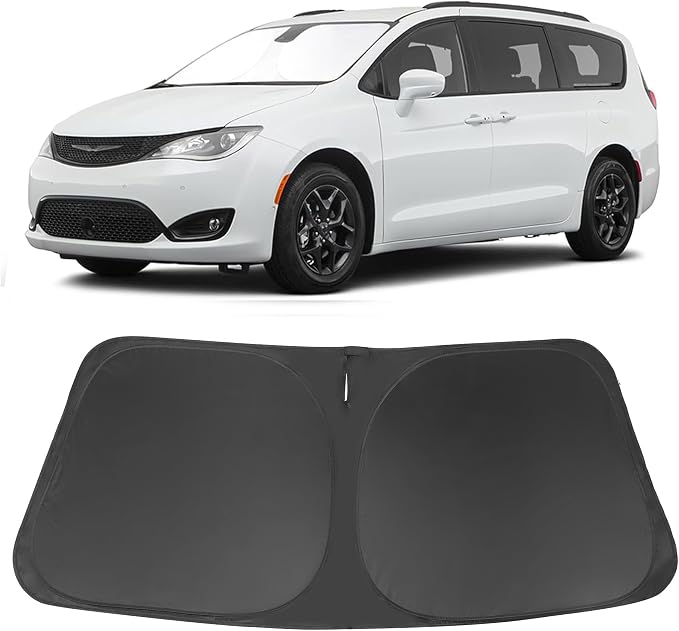 Windshield Sun Shade for 2017-2026 Chrysler Pacifica Accessories | Full covered for windshield, Foldable & Durable, Block UV Rays, Reduce Heat, Easy to install, Keep Car Cooler by LHFLIVE