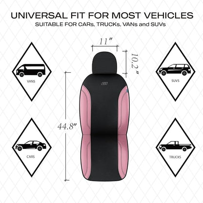 Skechers Work Seat Covers, Leather Seat Covers 5-Times Stronger Built-in Webbing, Oxford Fabric Front Seat Cover, Airbag Compatible, Automotive Comfort for Cars, Trucks, SUVs,Pink - Image 4