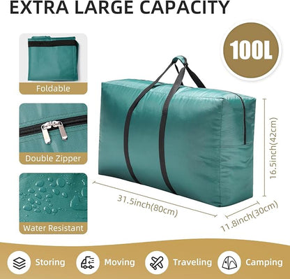 Extra Large travel duffel bag with Strong Handles, Waterproof duffel bag, Durable Zippers, Extra Large Storage Totes for Space Saving and Moving Supplies - Image 2