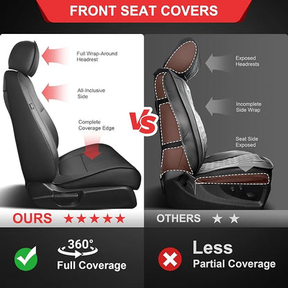 TTX LIGHTING Custom Fit for Honda Civic Seat Covers 2016-2021 5-Seats | Original Seat Pattern | Full Coverage | Easy Install | Waterproof | Faux Leather | Shield Your Car Seats | All Season - Image 4