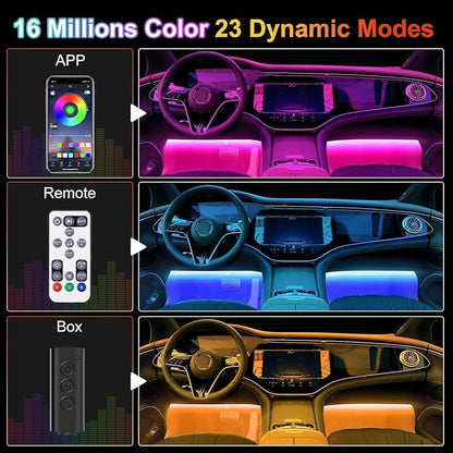 2 Pack Car Interior LED Lights, RGB Under Dash Ambient Lighting Kit | Charger Adapter, DIY Music Mode, Color Changing LED Strips for Jeeps, Trucks and SUVs, Car Accessories for Men & Women - Image 3
