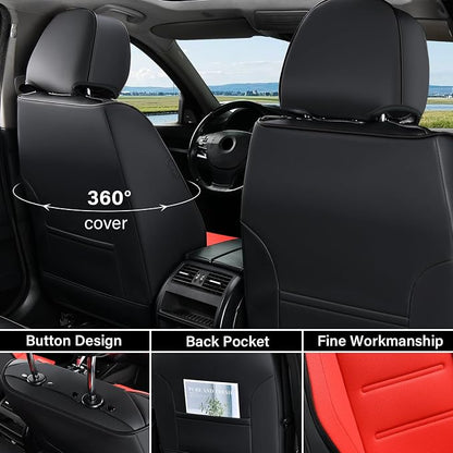 Coverado Car Seat Covers, Front Covers for Cars, Car Seat Cover Front Seats, Car Seat Protector Waterproof, Leather Car Seat Cushion, Universal Interior Covers Seat Protectors for Most Cars - Image 3