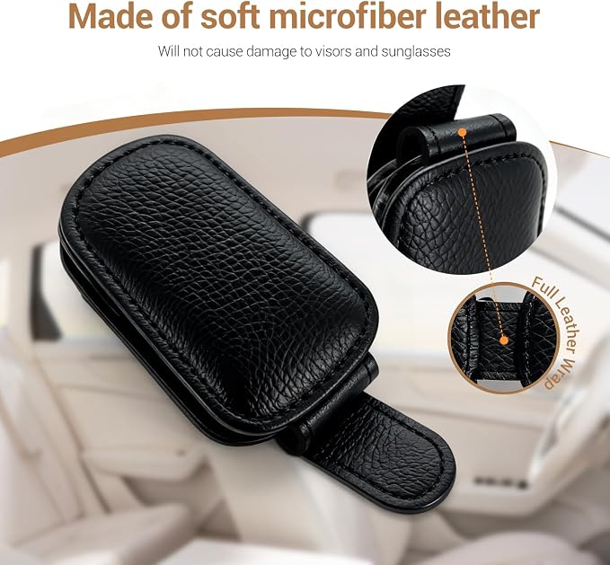 Sunglass Holder for Car, Universal Magnetic Glasses Holder Visor Sunglass Clip Visor Clips, Car Visor Organizer Accessories for Men and Women (1, Black) - Image 5