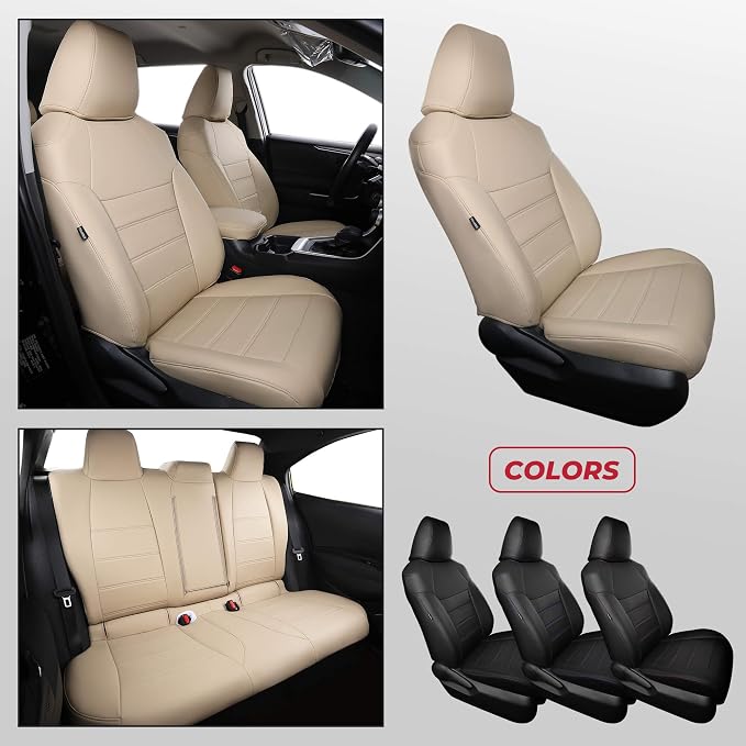FREESOO Custom Leather Seat Covers for Toyota Corolla L LE 2020-2022 | Sedan, Full Set, Waterproof, Airbag Compatible, Scratch-resistant, Anti-slip, Protector Cushion, Durable Material, Easy-clean - Image 7