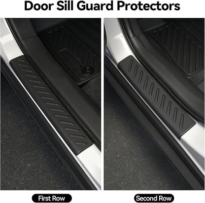 Floor Mats for 2011-2021 Dodge Grand Caravan 7 Seats Accessories | Trunk Mat and Backrest Mats & Door Sill Guard All Weather TPE Protector Odorless Full Set Interior Floor Liners - Image 3