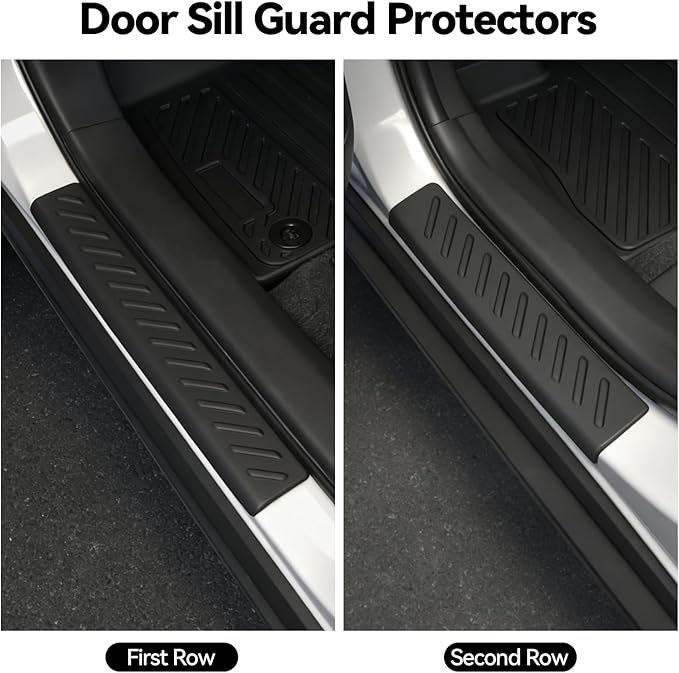 Floor Mats for Jeep Grand Cherokee 2022-2025 2026 Accessories | (Include 4xe Not WK or L) Trunk Mat & Door Sill Guard All Weather TPE Protector Odorless Interior Floor Liners - Image 3