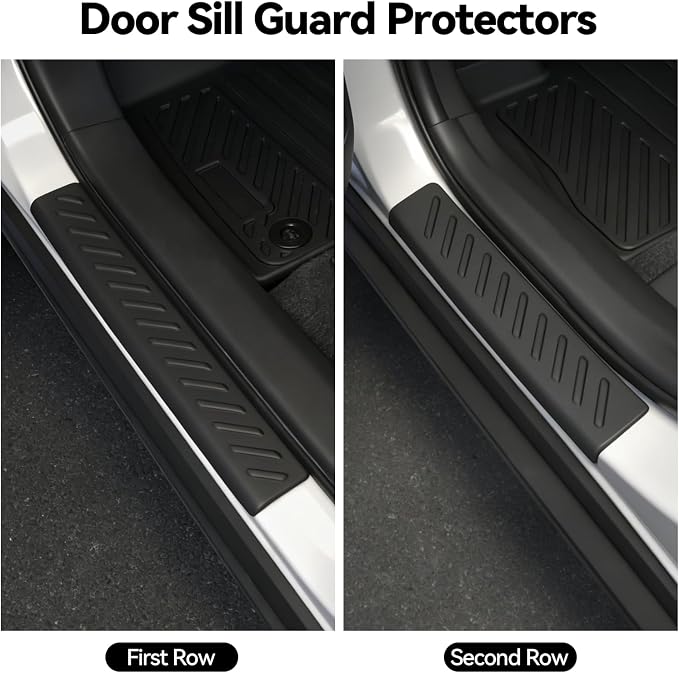 Floor Mats for 2020-2026 Lincoln Aviator 6 Seats(with Cupholder) | Trunk Mat and 2nd/3rd Backrest Mat & Door Sill Guard All Weather TPE Protector Odorless Interior Accessories Floor Liners - Image 3