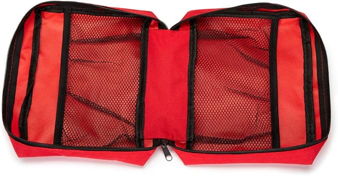 Red First Aid Bag Empty Travel Rescue Pouch First Responder Storage Medicine Emergency Bag for Car Home Office Kitchen Sport Outdoors (Red) - Image 4