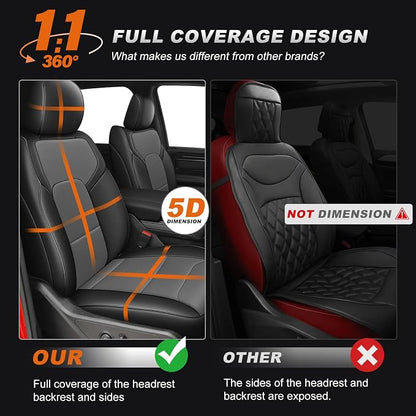 AOMSAZTO Custom Fit Seat Covers for Dodge RAM 1500 2019-2026 Crew Cab Truck | Black+Gray Ram Full Set Seat Covers, Pickup Truck Seat Covers, Premium Faux Leather, Perfect Fit, Breathable, Water Resistant - Image 4