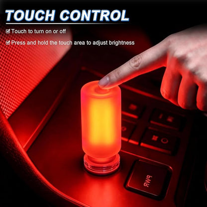 iFunyLED Car Interior USB LED Night Light, Portable Touch dimmable Car Ambient Lighting Kit, Retro Mini Frosted Glass Bottle Lamp Decorations for Vehicle Camping Bedroom Hallway, Pack of 2(Red) - Image 4