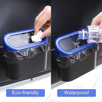 Accmor Car Trash Can with Lid, Vehicle Trash Bin Car Dustbin Garbage Organizer Holder with Trash Bag, Portable Hanging Mini Wastebasket Bin Trash Container for Auto Cars, Home, Office (Blue) - Image 4