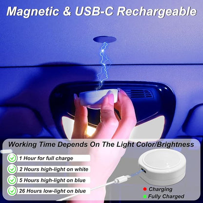 Wireless Interior Car Lights with Remote Control, 4Pcs Ambient Lighting Kit | 16 Colors Rechargeable Inside Car Lights, USB Powered, Dimmer & Timer Function for Vehicle Home Decoration - Image 4