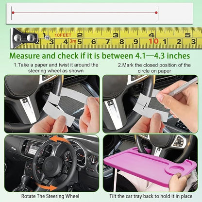 Car Steering Wheel Desk, Portable Car Tray, Durable Multi-Functional Travel Workstation with Cup Holder, Car Essentials Portable Laptop Tray & Eating Table for Most Vehicles Road Trip (Pink) - Image 6