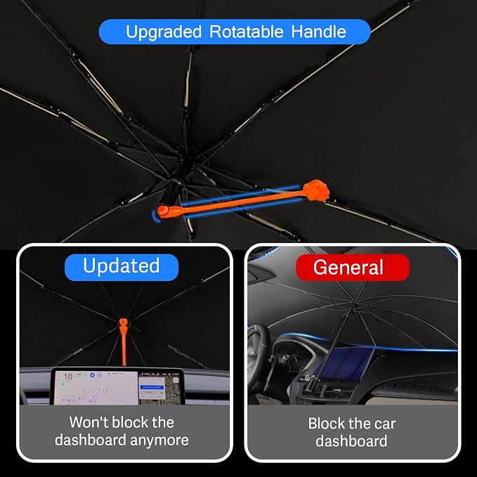 Palm Tree Car Sun Shade Umbrella Beach Windshield Sunshade for Car | Coconut Tree Car Umbrella Sun Shade Rotable Block UV & Heat Sunshades for Front Window Covers for Auto Sedan SUV Pickup - Image 4