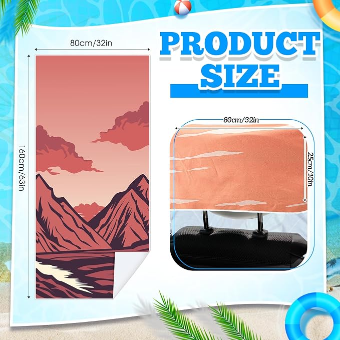 2 Pack Car Seat Towel Cover with Storage Bag, Death Valley National Park | 63 x 32 in Car Towel Seat Cover Non Slip Waterproof, Gym Workout Swimming Running, Machine Washable Sweat Absorbent Protector - Image 2