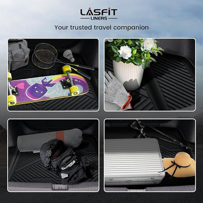 LASFIT Trunk Mat for Honda Accord Sedan 2018-2026 Gas & Hybrid | All Weather Custom Fit Anti-Slip Pet Friendly Easy Clean TPE Trunk Liner Cargo Mat Accessories, Black - Image 7