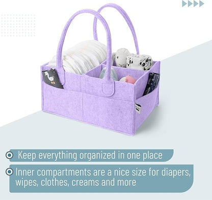 Mr. Pen- Baby Diaper Caddy Organizer, lavender dream | Nursery Storage Bin and Car Organizer for Diapers and Baby Wipes - Image 4