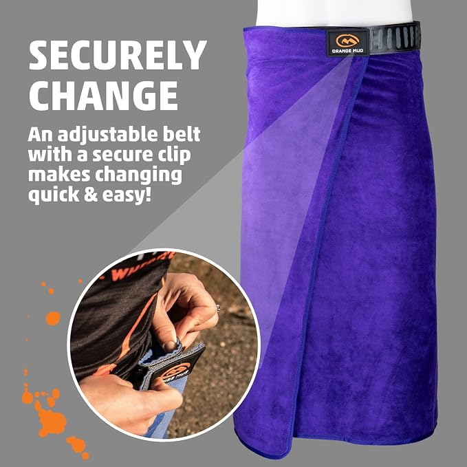 Transition & Seat Wrap V2.0 Purple Car Seat Cover Towel | Quick-dry changing kilt and towel, secure wrap design, ideal for runners cyclists triathletes gym outdoor use - Image 3