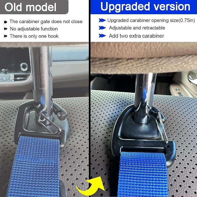 Car Headrest Hooks, Backseat Storage Organizer Hangers, Universal Vehicle Seat Back Hooks, 4 Pack (darkblue) - Image 3