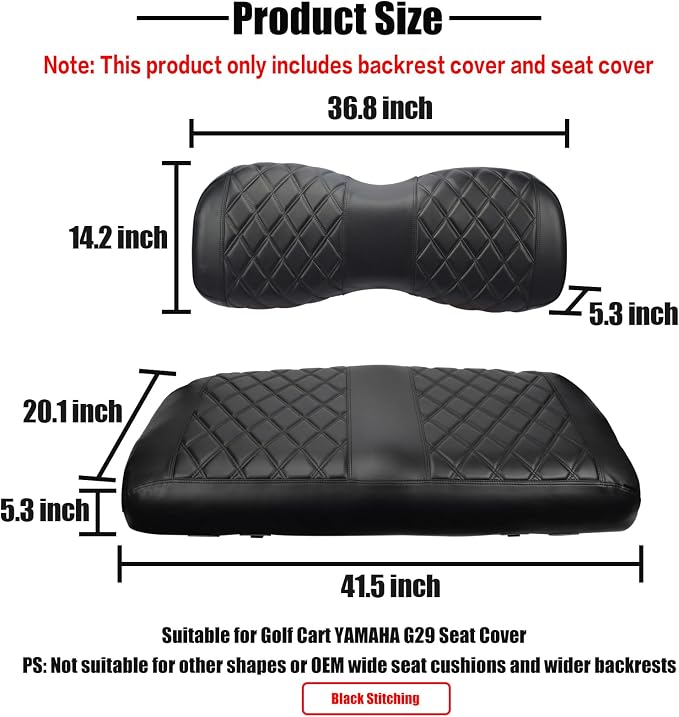 NOKINS Golf Cart Diamond Front Seat Covers for Yamaha Drive G29 & Drive 2 | Durable Vinyl Build；UV Resistant；All-Weather Protection - Image 5
