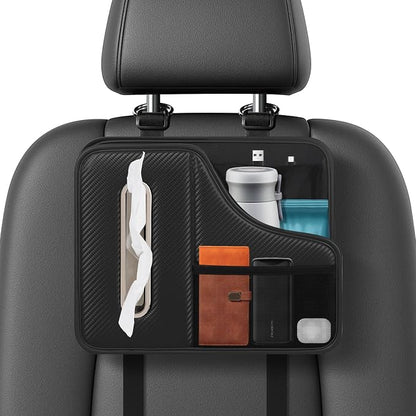 Car Tissue Holder,Back Seat Organizer with Cup Holder,Multifunctional Car Headrest Seat Back Storage,Snack Organizers for Kids,Large Tissue Box Cover Fit for 100-130 Regular Size Tissues by Unknown