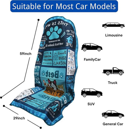 Waterproof Car Seat Cover for Front Seats, Protector for Cars SUVs Trucks, Sweat Towel Seat Covers Bucket for Gym,Workout,Beach,Hiking,Running (Vet Tech Gift, 1PC) - Image 6