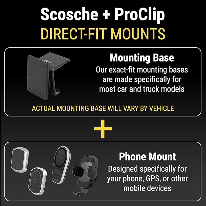 Scosche MagicMount Pro2 Magnetic Car Cell Phone Holder with AMPS Mounting Plate for Scosche/ProClip Vehicle Specific Mount Bases, Phone Stand Compatible with MagSafe, iPhone, Samsung - Image 9