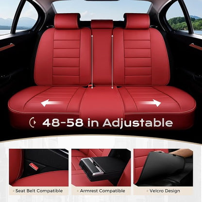 Coverado Car Seat Covers Full Set, Seat Covers for Cars, Front Seat Covers and Back Seat Cover Waterproof Leather Automotive Seat Cover, Universal Car Interior Protectors Cushion for Most Cars - Image 5