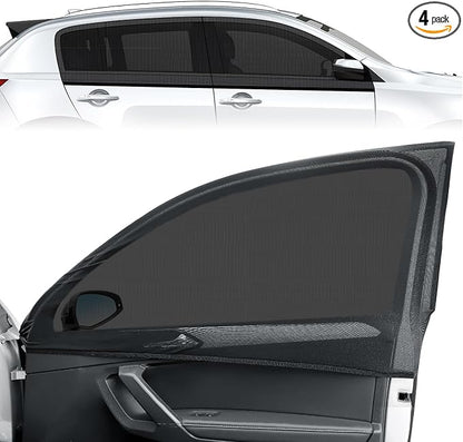 PAMASE Set of 4 Car Window Shades for SUV | Stretchy Mesh Car Side Window Covers, Anti-Mosquito, Privacy, Sun Shade for Camping, Fits Family, Baby, or Pet When Parking by PAMASE