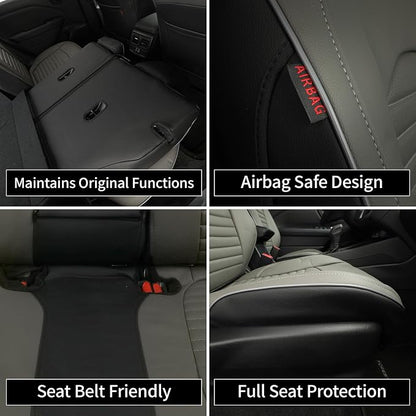 EKR Car Seat Covers for Subaru Forester 2009-2013,Leatherette Full Set | Custom Fit for Subaru Forester 2009-2013(Rear W/Cup Holder),Glove-Like Fit,Airbag Compatible,Faux Leather (Black/Gray) - Image 7