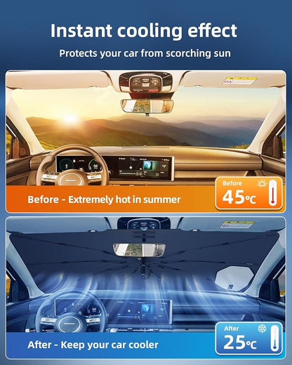 Windshield Sun Shade Umbrella for Hyundai Tucson 2026 2025-2022 | Custom Fit Front Window Sunshade, 4-Layer Heat Insulation UV Blocking Sun Visor, Keeps Car Cooler - Image 3
