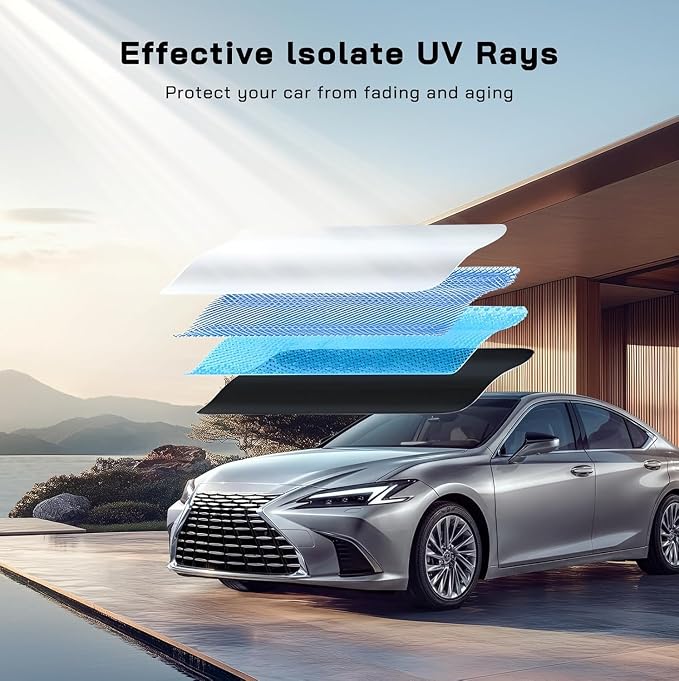 Windshield Sun Shade Umbrella for Subaru Crosstrek/Impreza 2018-2026,Subaru Crosstrek 2017, Foldable Front Window Sun Shade, Titanium Silver Coating for UV Ray Block,Keep Car Cool - Image 8