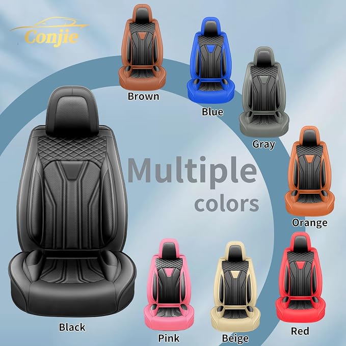 Fit Kicks Car Seat Covers Premium Leather Compatible with Nissan Kicks 2018 2019-2026 (5 Seats Full Set Waterproof Breathable All-Weather Seat Cushion Protector（5 Seats All Black） - Image 8