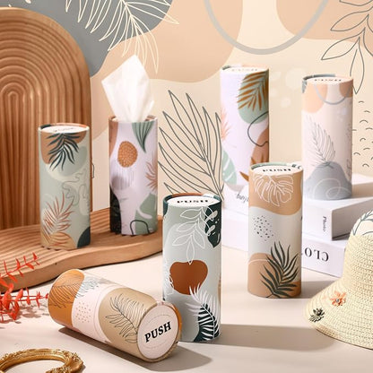 Outus 12 Pcs Boho Car Tissues Cylinder Holder with 3 Ply Facial Tissue Bulk Black White Round Tissue Holder Travel Tissues Boxes Container for Car Cup Wedding Birthday Party - Image 4