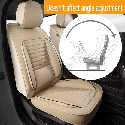 Fit for Infiniti G37 Seat Covers 2008-2013 Front Set | Faux Leather Waterproof Car Seat Covers, Airbag Compatible with Lumbar Support Anti-Slip Design, 2 Seater Beige - Image 8