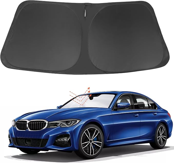 Front Windshield Sun Shade Foldable Car Front Window Sun Shade Windshield Shade Custom Fit for 2013-2018 BMW F30/F31/F80/M3 Block UV Rays Accessories Heat Keep Cooler by FannycCargoCover