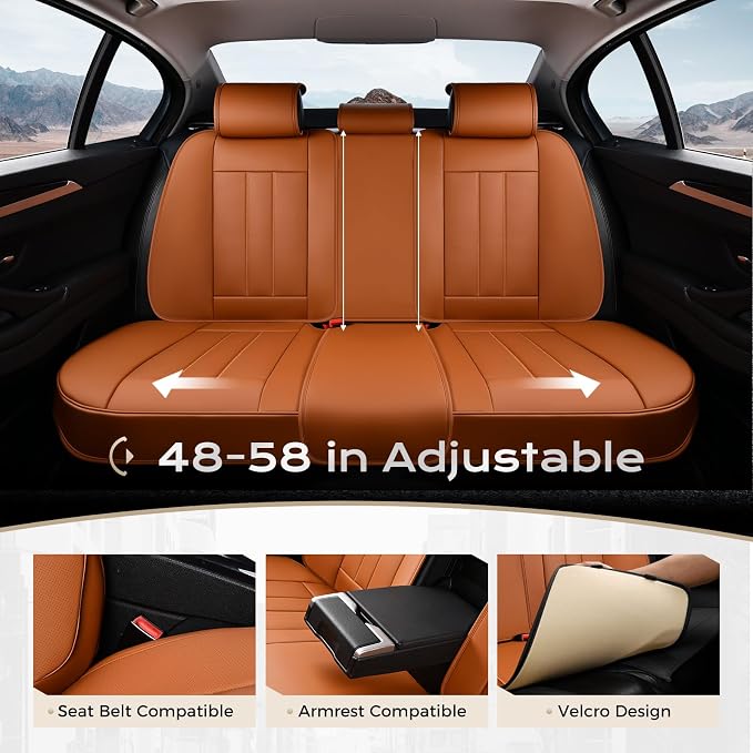 Coverado Nappa Leather Car Seat Covers Front Set, Luxury Waterproof Seat Protectors, Airbag Compatible Anti‑Slip Auto Seat Covers, Universal Fit for Most Cars SUVs Trucks Pickup Vehicles - Image 6