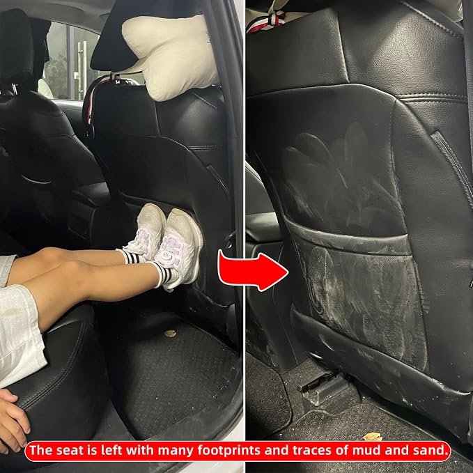 Seat Back Protector,Shields Seat Backs From Kicks and Adds Storage | kick mats back seat protector easy to install and clean, well-crafted, sturdy, durable and stylish.2 Pack - Image 3