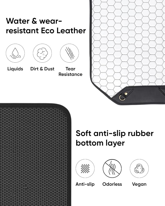 Kick Mat Back Seat Protector - Car Back Seat Cover for Kids Feet - Waterproof & Sturdy Protector for Upholstery from Dirt, Mud, Scratches and Stain (White 2 pcs) - Image 5