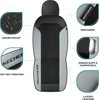 Skechers Car Seat Covers,GOGA Mat Oxford Cloth Seat Covers,Waterproof Car Seat Covers Front Seats,Automotive Universal Fit Seat Cover for Most Cars, Suvs, Trucks,Grey - Image 3
