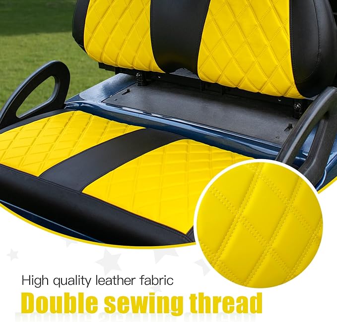 NOKINS Golf Cart Diamond Vinyl Seat Covers Fits Club Car Precedent 2004-UP | OEM Standard Front Seat Cushion,No Nails Required - Image 4