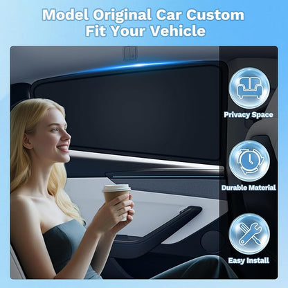 KUST Car Window Shades for 2012-2015 Honda Civic Accessories Windshield Sun Shade Side Rear Window Covers Sunshade Privacy Protection for Camping Blackout UV Block Full Set 6PCS - Image 4