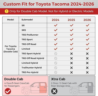 DiffCar® Seat Covers for Toyota Tacoma 2026 2025 2024 Double Cab(Gas Only), Front Seat & Console Covers Only, Faux Nappa Leather Custom Fit Car Protectors Accessories for Tacoma 4th Gen, Red Camo - Image 5