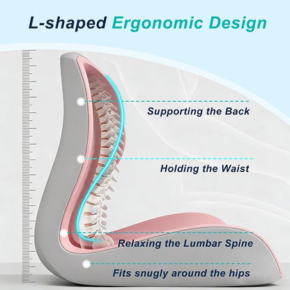 Seat Cushion for Office Chair, Ergonomic Cushion with Lumbar Support Pillow | Orthopedic Memory Foam Coccyx Cushion for Tailbone & Sciatica Pain Relief, Ideal For Office Chairs, Car Seats, Wheelchairs - Image 3