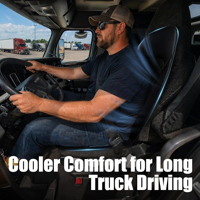 3-Speed Cooling Car Seat Cover Front Seats with Weight Sensing for Car SUV | 12V Air-Cooled Car Seat Cushion with Weight Sensing, Universal Fit for Summer Truck Office, Non-Slip Breathable 3D Mesh - Image 3