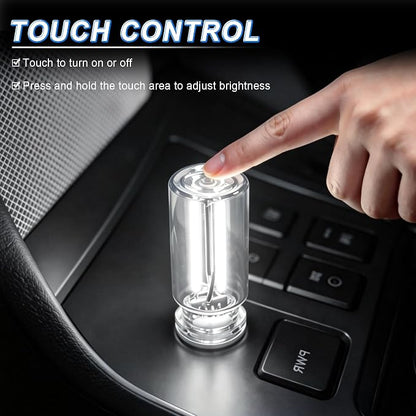 iFunyLED Car Interior USB LED Night Light, Portable Touch dimmable Car Ambient Lighting Kit, Retro Mini Transparent Glass Bottle Lamp Decorations for Vehicle Camping Bedroom Hallway, Pack of 2(White) - Image 4