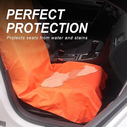 Sweat Towel Car Seat Cover Protector Front Seats for Gym Workout, Running, Swimming, Beach and Hiking, Waterproof Universal Seat Cover for Car, Trucks, Van & SUV (1, Gradient Orange, Front) - Image 3