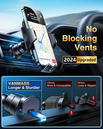 VANMASS [True Military-Grade] Car Phone Holder [Best Suction & Clip] Cell Phone Mount for Dashboard Windshield Vent Truck Cradle Dash Stand for iPhone 15 Pro Max 14 13 12 Android, White - Image 6