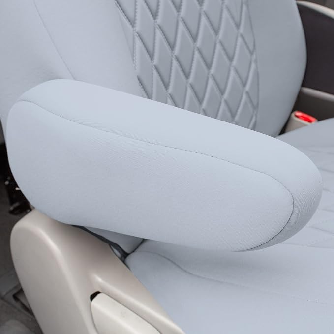 FH Group Custom Fit Car Seat Covers Specifically Made for 2011-2020 Toyota Sienna 7 Seater with Ultraflex Neoprene Water Resistant Automotive Seat Covers - 2nd Row Solid Gray - Image 3