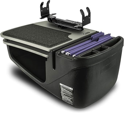 AutoExec GripMaster Car Desk for Your Vehicle Workstation and Mobile Office, Grey with Printer Stand by AutoExec